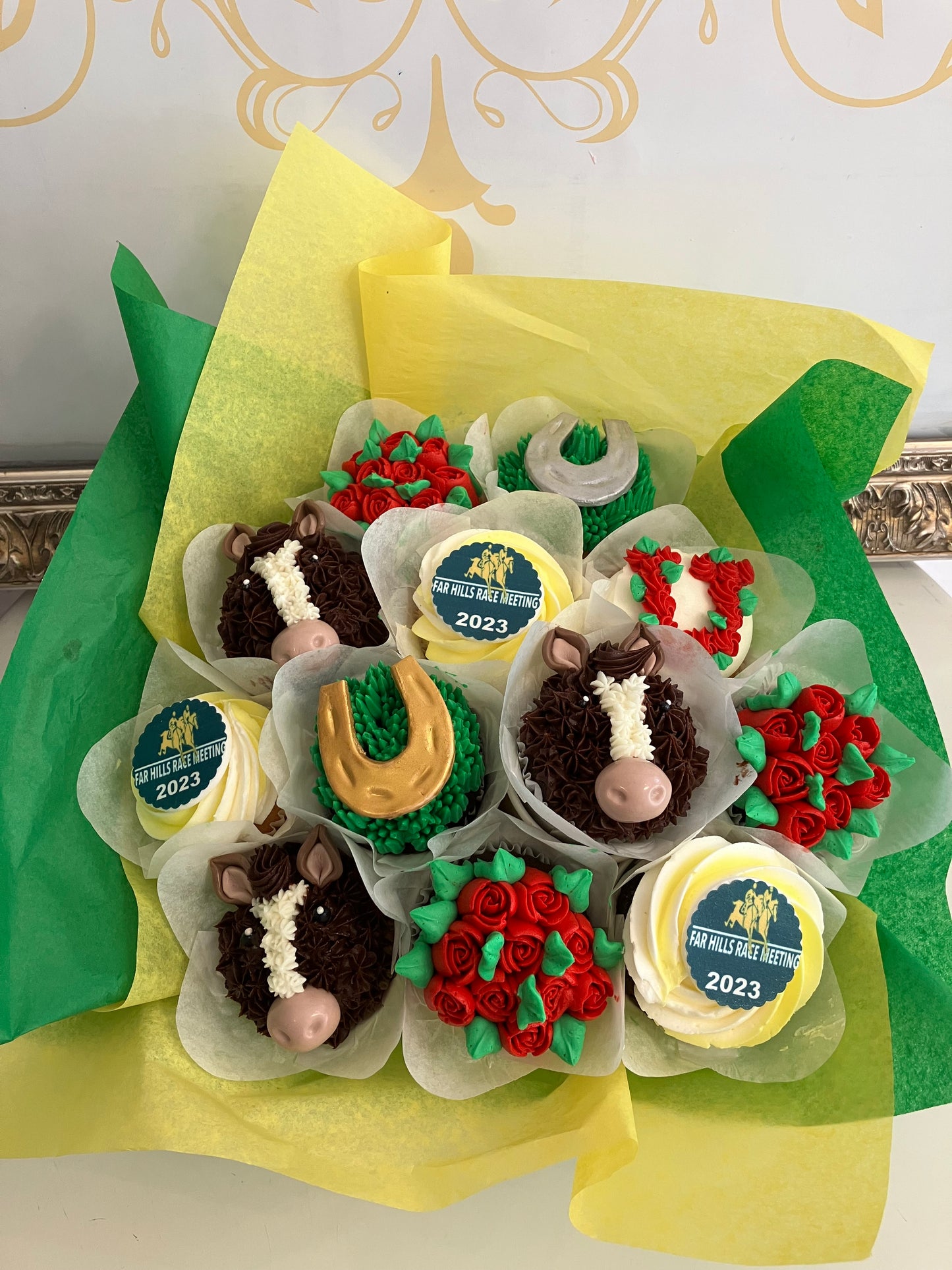 Far Hills Hunt Cupcake Bouquet - The Dessert Ladies