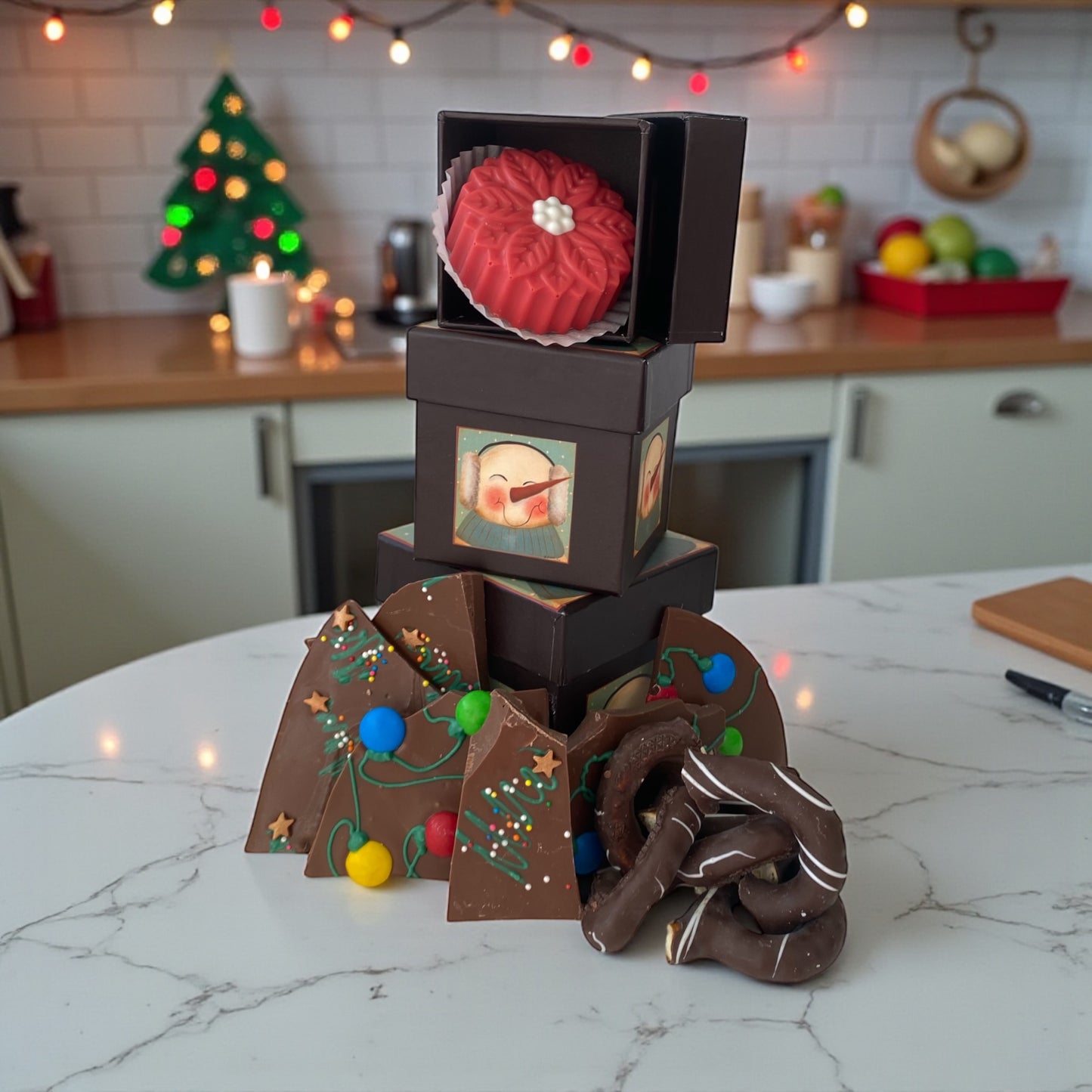 Snowman Stacking Boxes - The Dessert Ladies