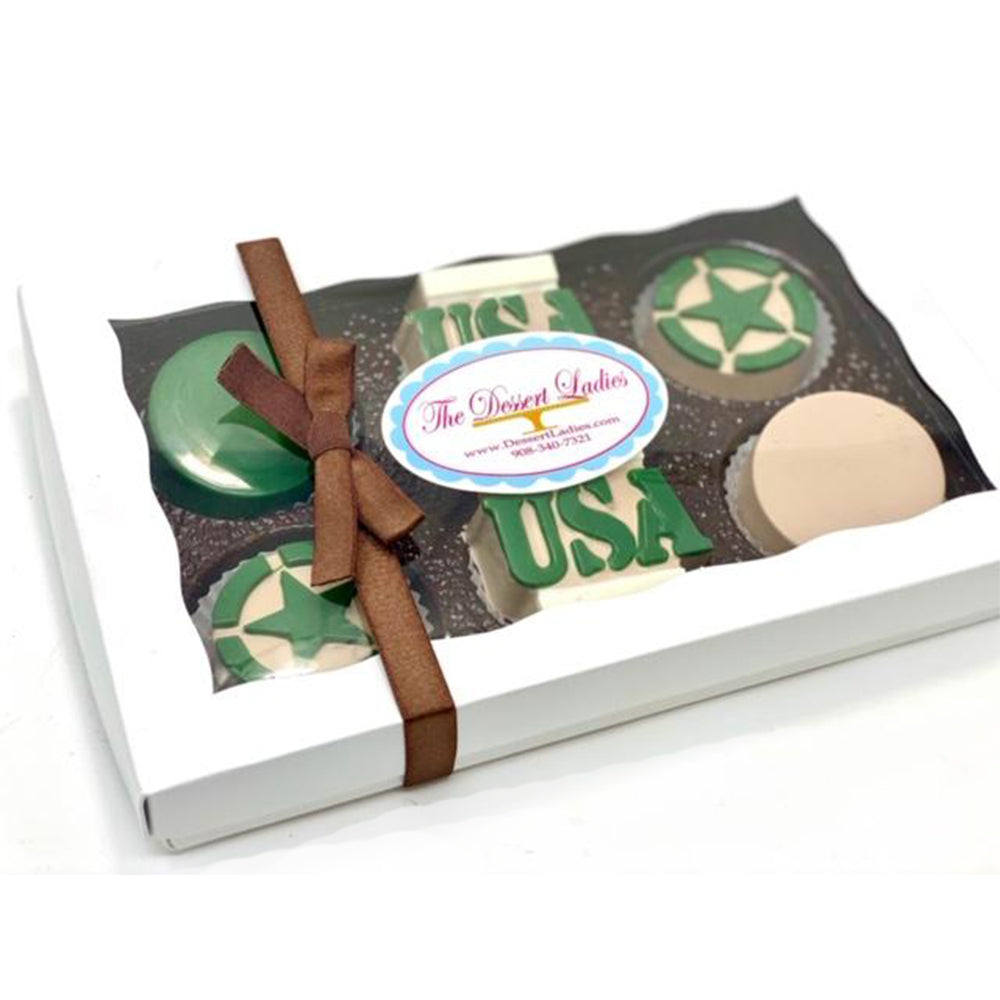 Camo Army Chocolate Covered Oreos - The Dessert Ladies