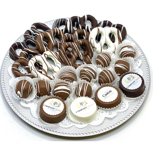 Large Custom Mixed Chocolate Platter- Custom Corporate Gift - The Dessert Ladies