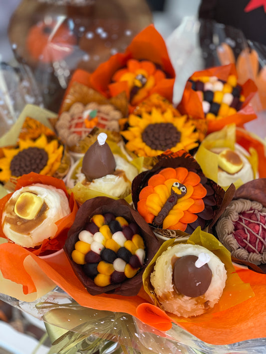 Thanksgiving Cupcake Bouquet - The Dessert Ladies