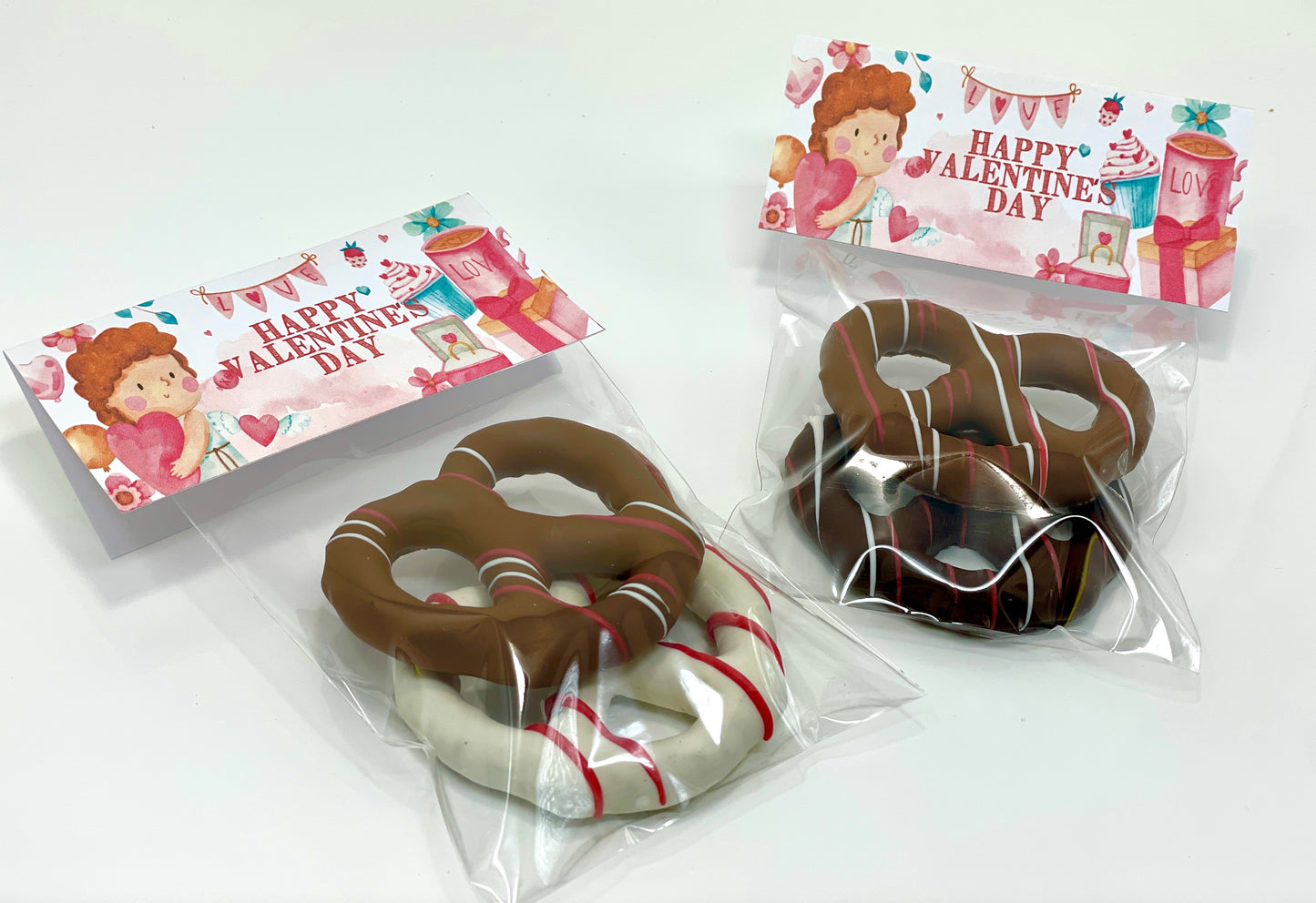 Valentine's Chocolate Covered Pretzel Favors - The Dessert Ladies