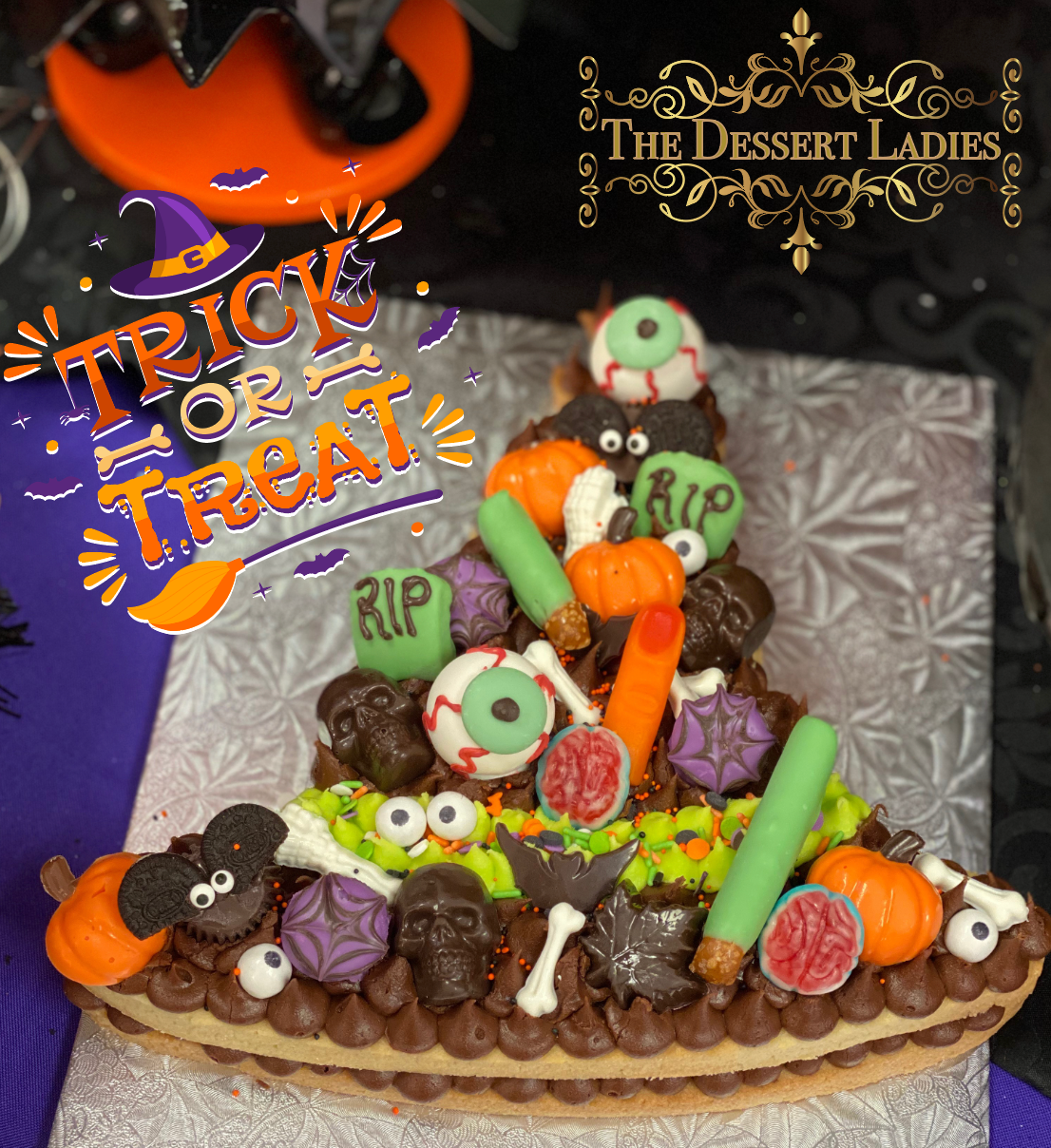 Halloween Witch Cookie Cake - The Dessert Ladies