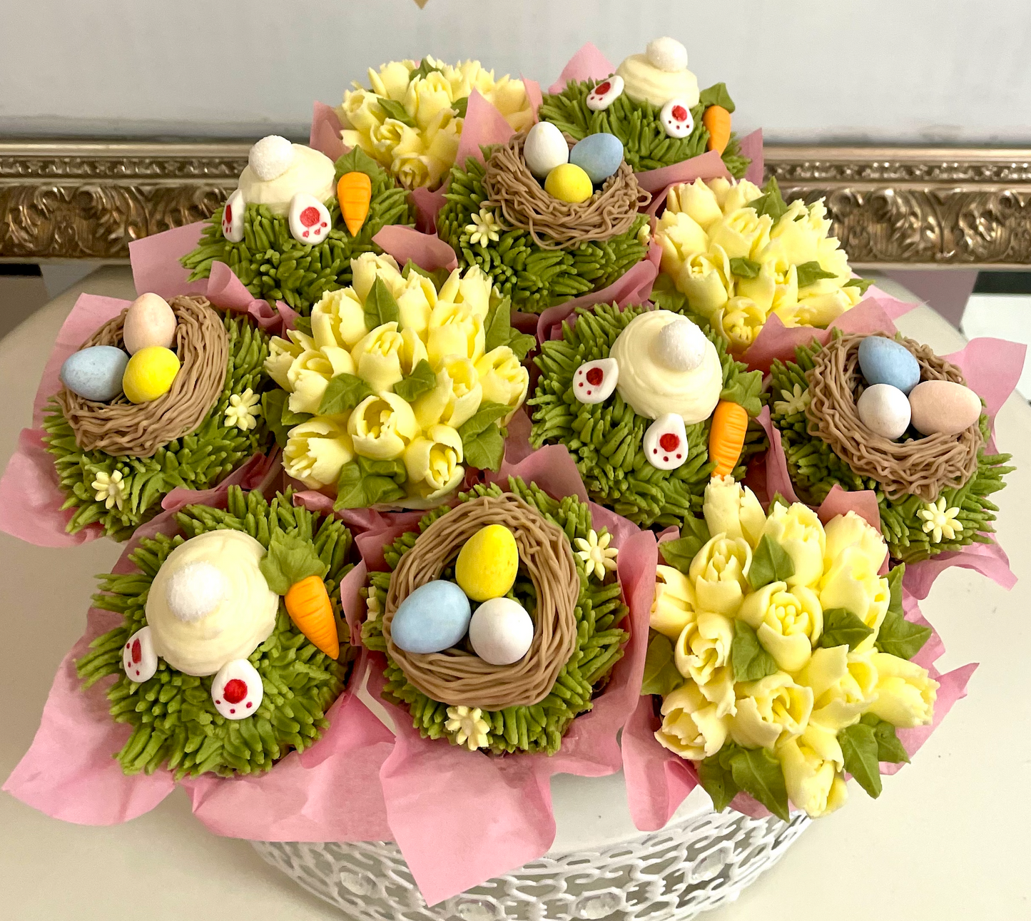 Easter Bunny Cupcake Bouquet - The Dessert Ladies