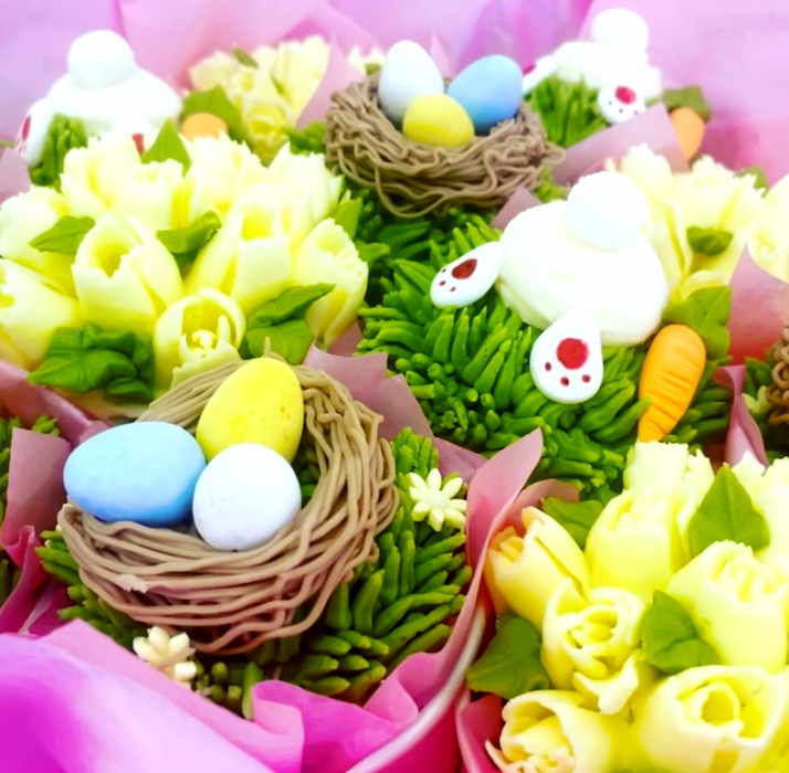 Easter Bunny Cupcake Bouquet - The Dessert Ladies