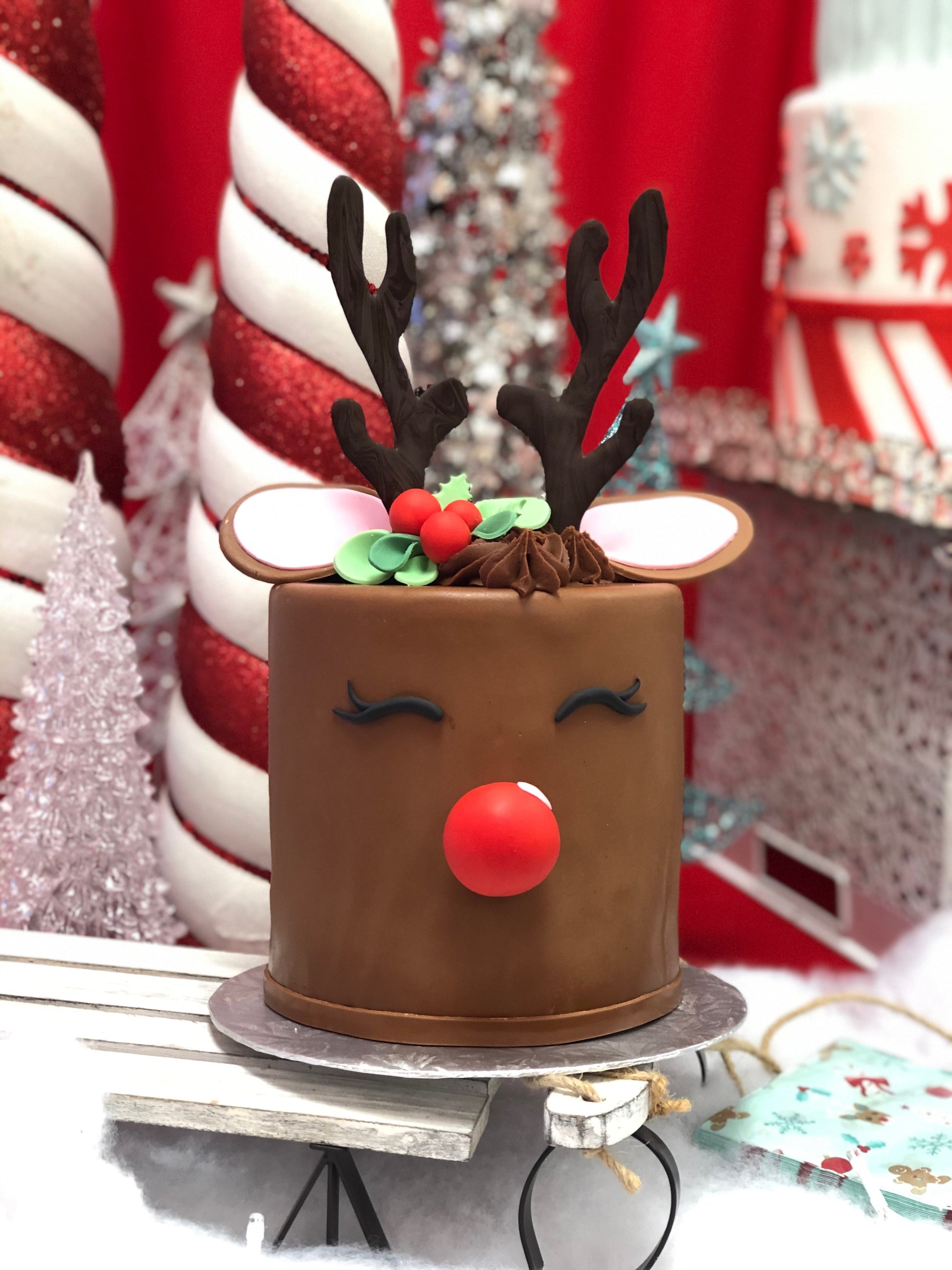 Rudolph Cake - The Dessert Ladies