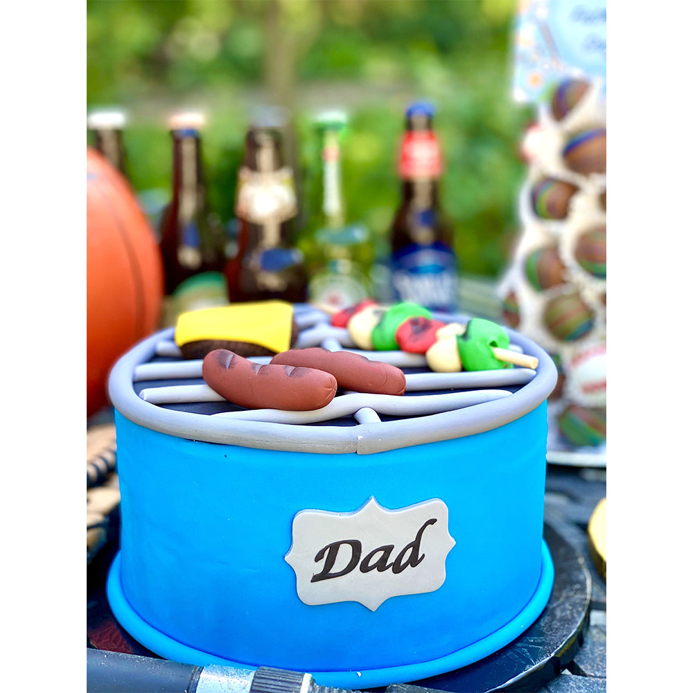Father’s Day BBQ Grill Cake- All Fondant - The Dessert Ladies